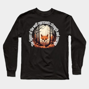 Wolf skull in forest Long Sleeve T-Shirt